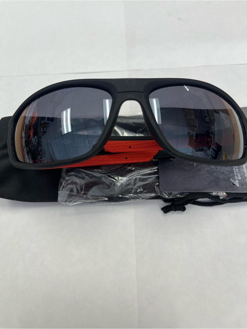 Foster Grant Gear Collection MatteBlackWrap Sunglasses with Gradient Gray Lenses